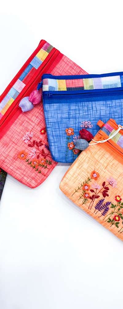 Ramie Embroidered Pouch