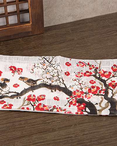 Folk Art Handkerchief - Plum Blossom