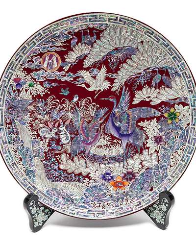 Wol Song Hak Circular Tray Red Large