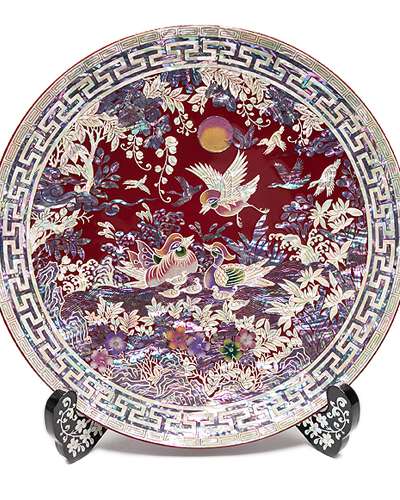 Mandarin Duck Round Tray Large