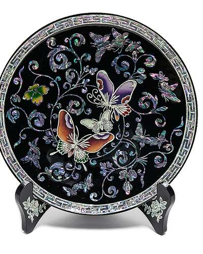 Danggcho Butterfly Round Tray Black Small