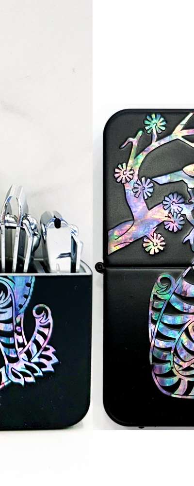 Abalone 777 Nail Clipper Set Magpie Tiger Premium Gift Traditional Keepsake Engraving Available
