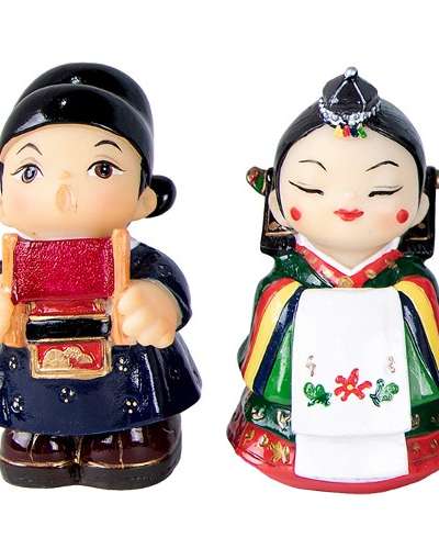Traditional Korean Wedding Doll Set (Extra Small)