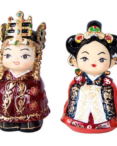 Traditional Korean Doll Set - Silla King and Queen (Extra Small)