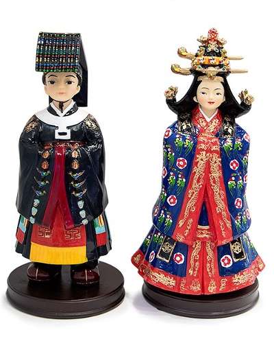 Traditional Doll - Joseon Dynasty Formal Court Robes King and Queen (Extra Large)