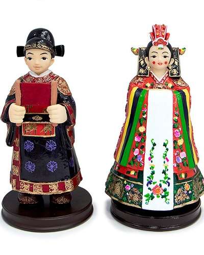 Traditional Korean Wedding Dolls - Groom and Bride (Extra Large)
