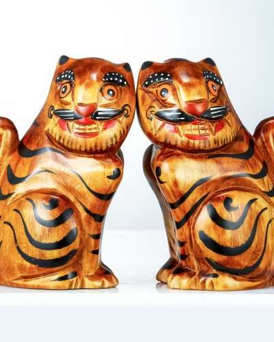 Tiger Wood Carving Ornament