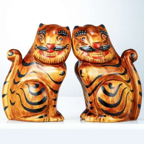 Tiger Wood Carving Ornament
