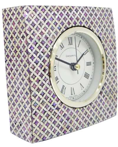 Inlaid Mother-of-Pearl Lacquer Desk Clock (Cloisonné Pattern, Fortune)