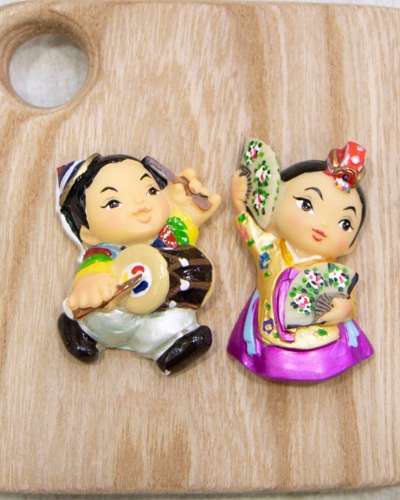 Traditional Doll Magnet Set (Bangja and Hyangdani)