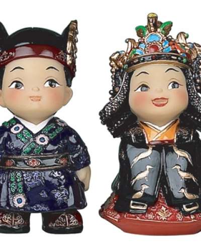 Traditional Doll Baekje King and Queen Set (Small)