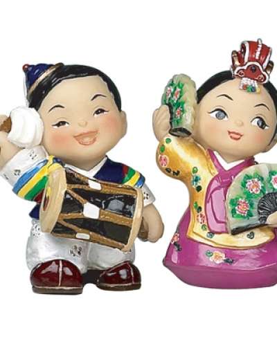 Traditional Korean Doll Set - Bangja and Hyangdani (Small)