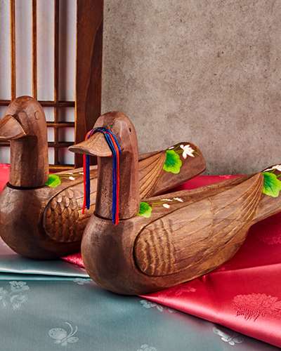 [Woodcraft] Lotus Geese Set (Large) - Traditional Duck Set Foreign Gift