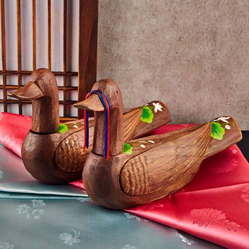 [Woodcraft] Lotus Geese Set (Large) - Traditional Duck Set Foreign Gift