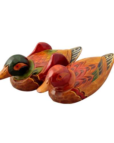 [Traditional Woodcraft] Traditional Mandarin Duck Set (Medium) - Traditional Duck Set Foreign Gift