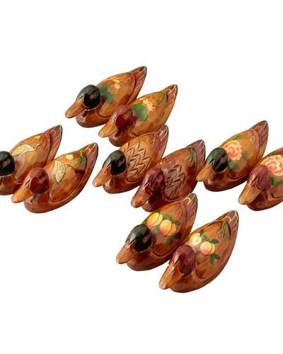 [Wood Craft] Small Duck Set (Peach, Crane Moon, Lotus, Jogakbo, Peony) Traditional Duck Set Foreign Gift