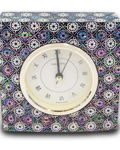 Najeon Chilgi Desk Clock (Traditional Flower Pattern)