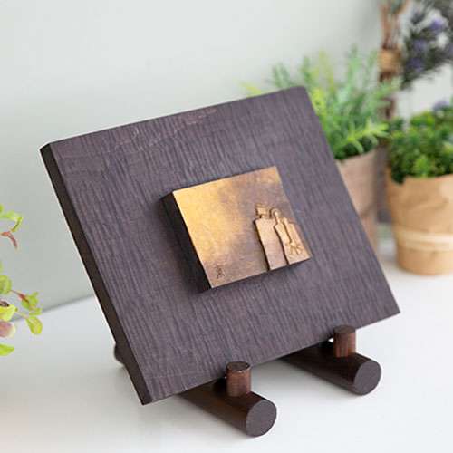 Lovers' Front View Woodblock Print Frame - Kim Dong-heon Work