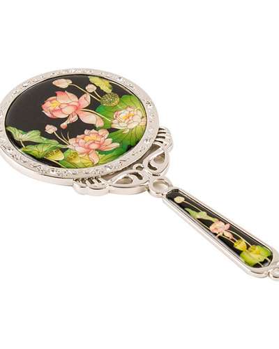 Mother-of-Pearl Princess Hand Mirror - Lotus