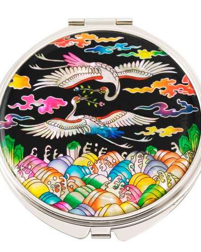 Natural Mother-of-Pearl Hand Mirror (20_Crane Rank Badge)