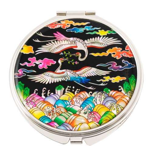 Natural Mother-of-Pearl Hand Mirror (20_Crane Rank Badge)