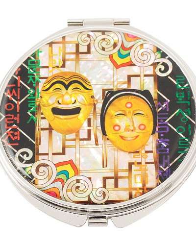 Natural Mother-of-Pearl Hand Mirror (17_Hahoe Mask)
