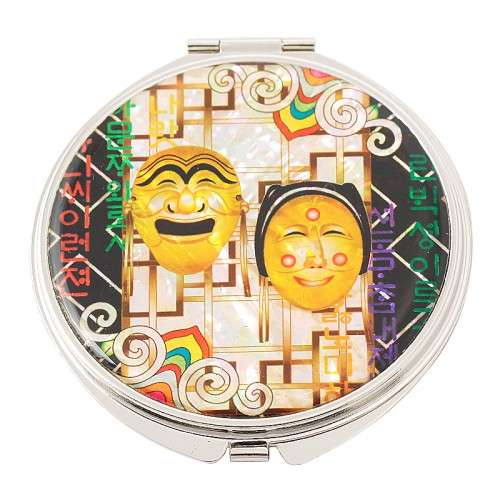 Natural Mother-of-Pearl Hand Mirror (17_Hahoe Mask)