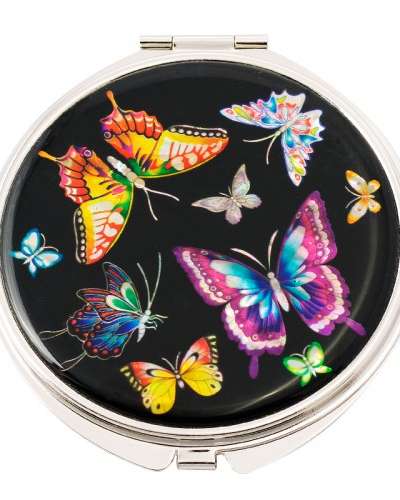 Natural Mother-of-Pearl Hand Mirror (07_Butterfly Black)