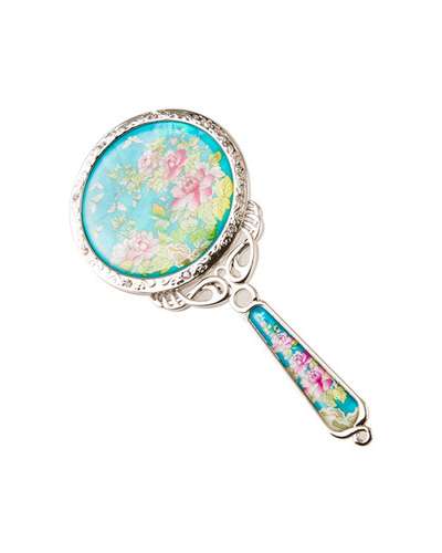 Shell Inlay Princess Hand Mirror - Peony Flower