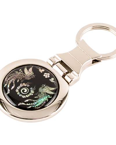 Mother-of-Pearl Round Keyring (Phoenix)