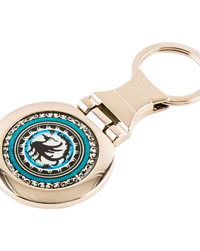 Mother-of-Pearl Round Keyring (Three-Legged Crow)