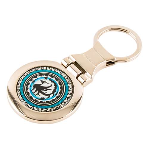 Mother-of-Pearl Round Keyring (Three-Legged Crow)