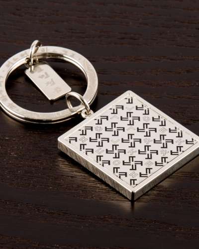Korean Hangul Consonant ㅋ Keyring (Silver)