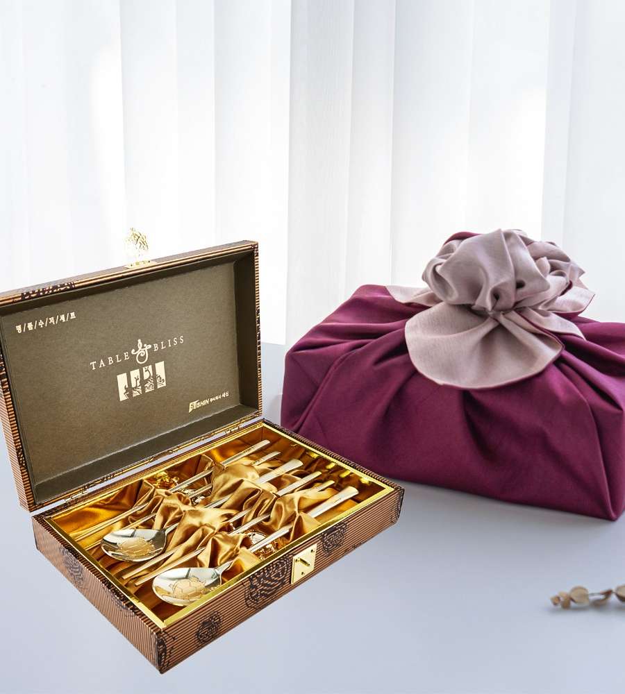 Titanium Gold Cutlery Set (24K Partial Gold Plating, Turtle, 2P)
