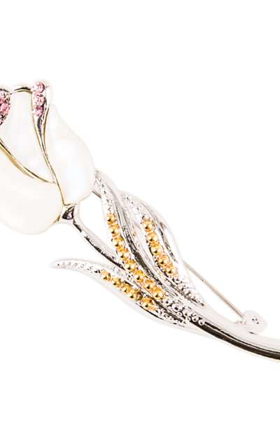 Mother-of-Pearl Brooch (Tulip, White)