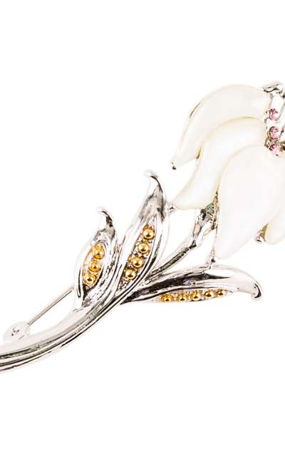 Mother-of-pearl Brooch (Lily, White)