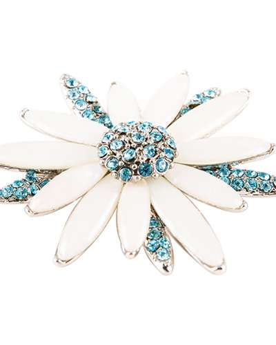 Premium Mother-of-Pearl Brooch (Daisy Flower, White)