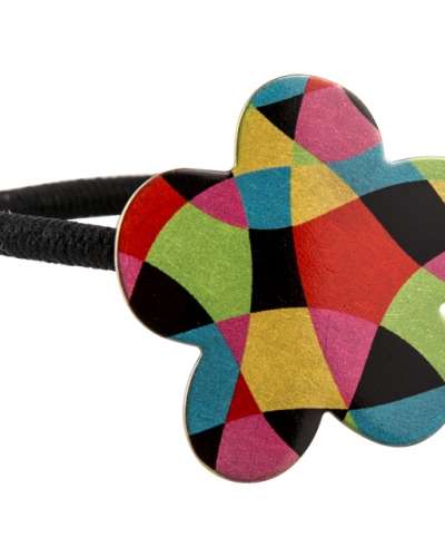 Colored Metal Rubber Hair Tie (Flower-Shaped Hair Band - Primary Colors)