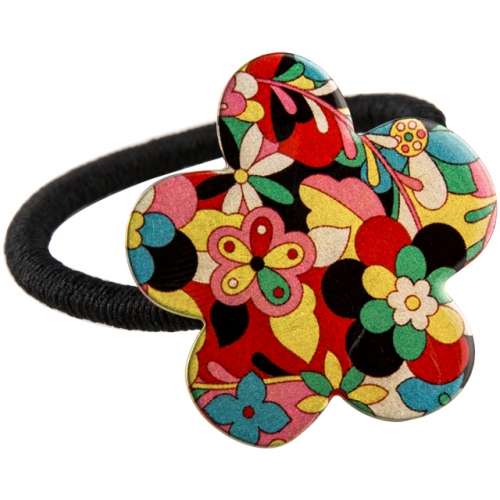 Color Metal Rubber Band Hair Tie (Flower-Shaped Hair Band - Peony)