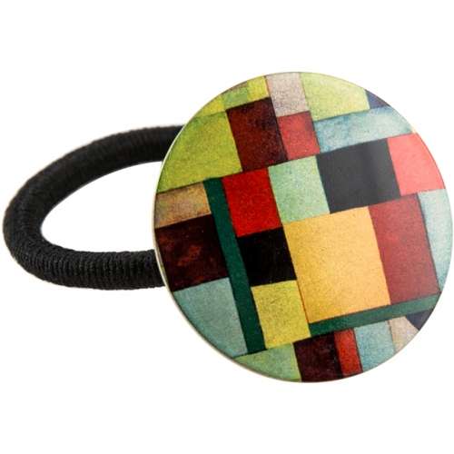 Colored Metal Rubber Hair Tie (Round Hair Band - Jogakbo Pattern)