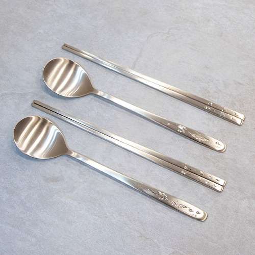 Bangjja Yugi Utensil Set 2P (Crane Pattern)