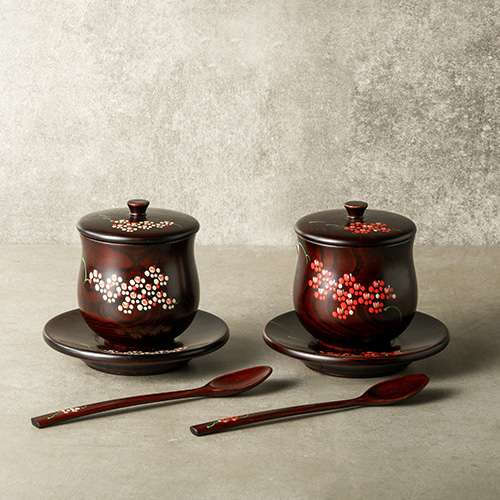 Premium Korean Lacquer Tea Cup Set (Intangible Cultural Property Master Park Kang-yong)