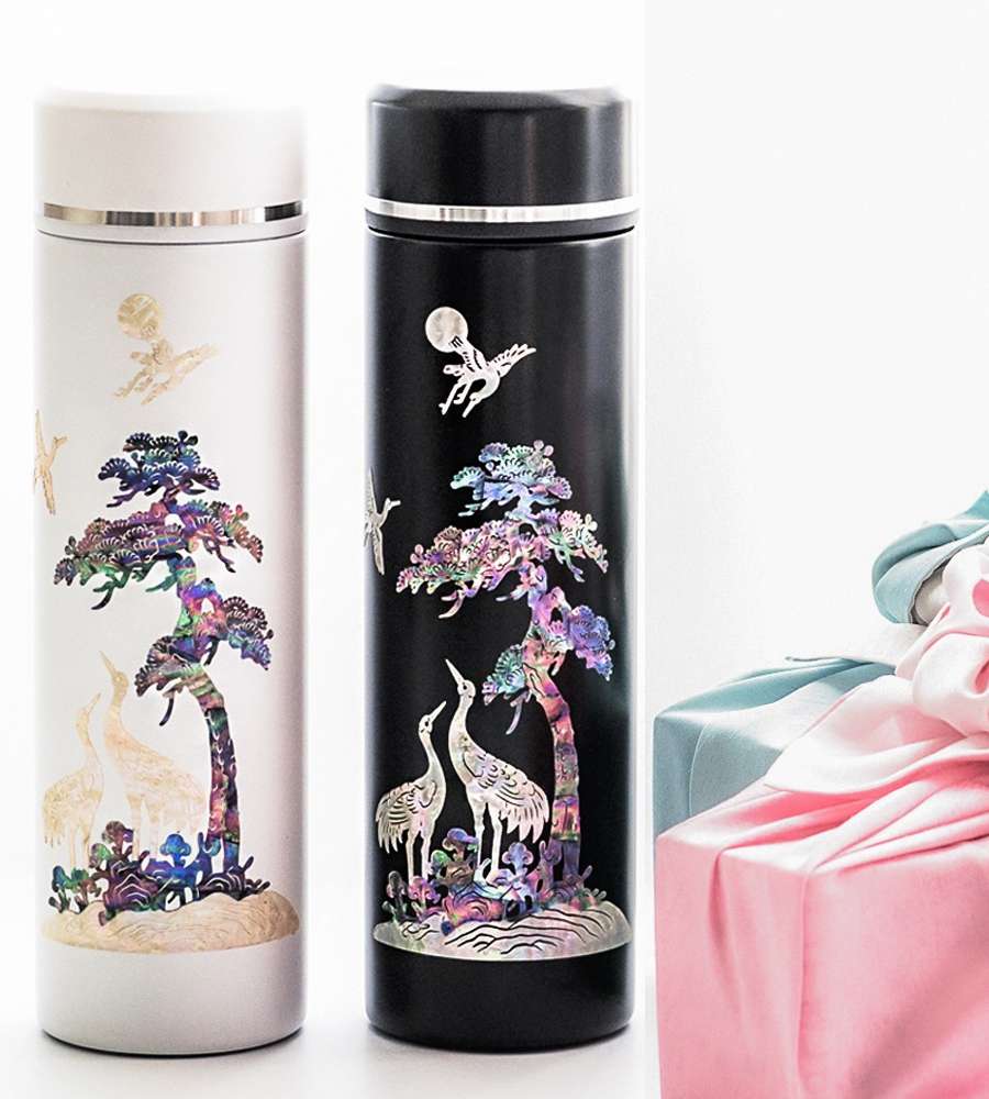 Premium Mother-of-Pearl Lacquerware Crane Tumbler 500ml
