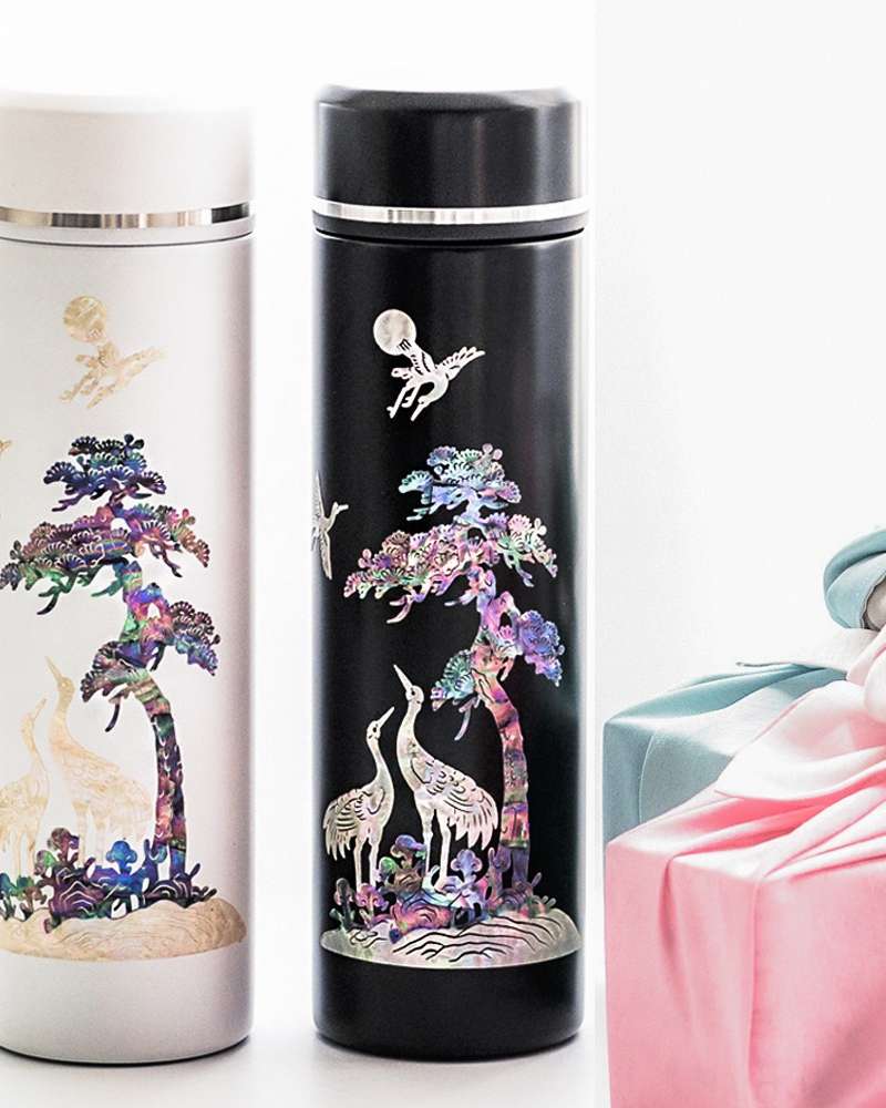 Premium Mother-of-Pearl Lacquerware Crane Tumbler 500ml