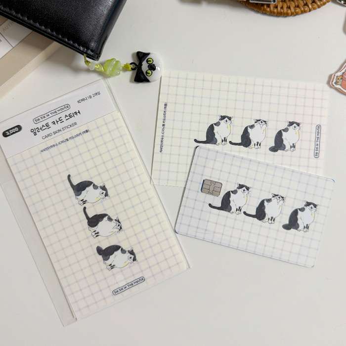 [Goods] IC Mini Illustrated Card Sticker Yawning, Pack of 2