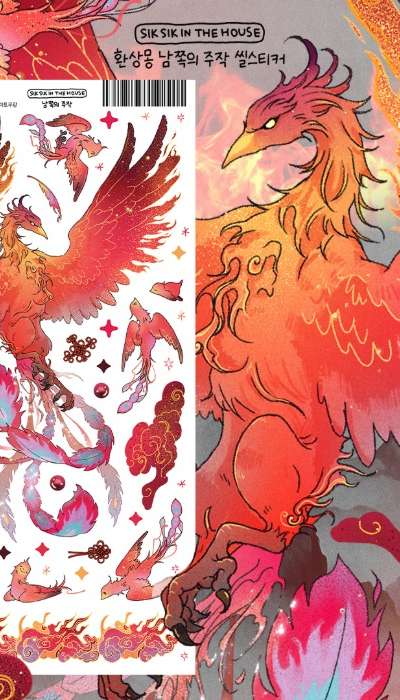 [Korean Style Sticker] Fantasymon Southern Guardian Phoenix Seal Sticker