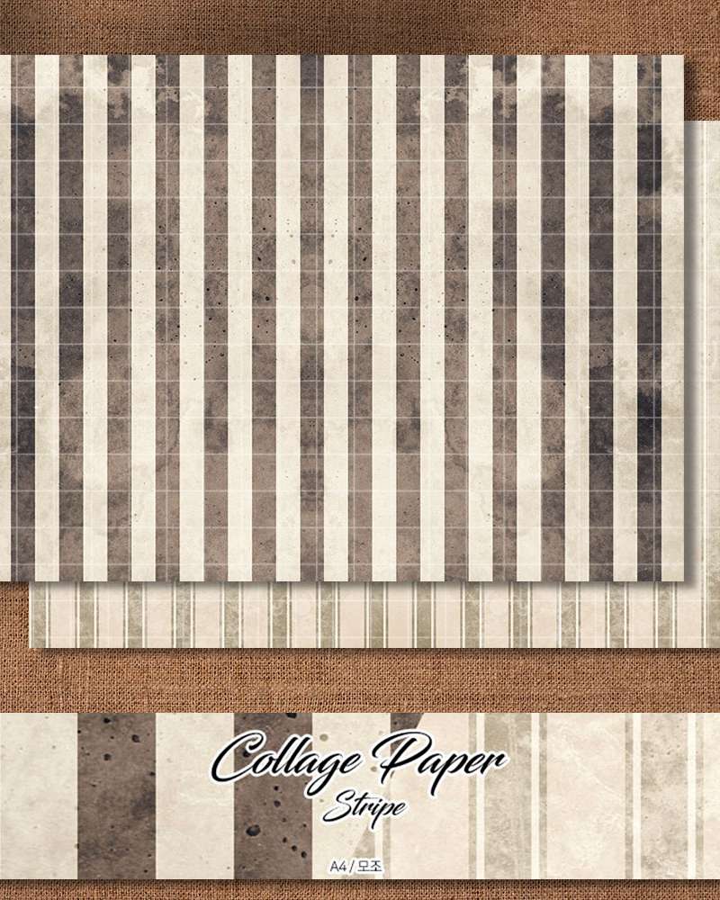 [1] Collage Paper Stripe Wrapping Paper