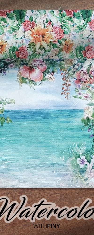 [1] Watercolor, Sunny Sea Wrapping Paper