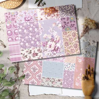 Spring Stitch Wrapping Paper_Purple