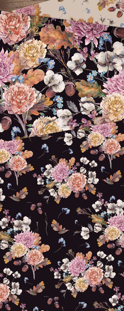 [1] Autumn Black Wrapping Paper